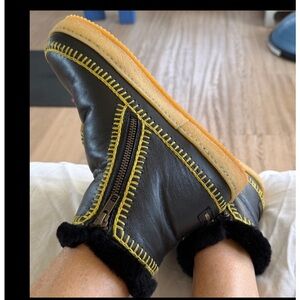 Free People Laidback London NWT Setsu Suede Black Shearling Boot